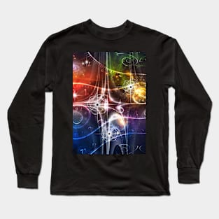 Retro Space Illustration Long Sleeve T-Shirt